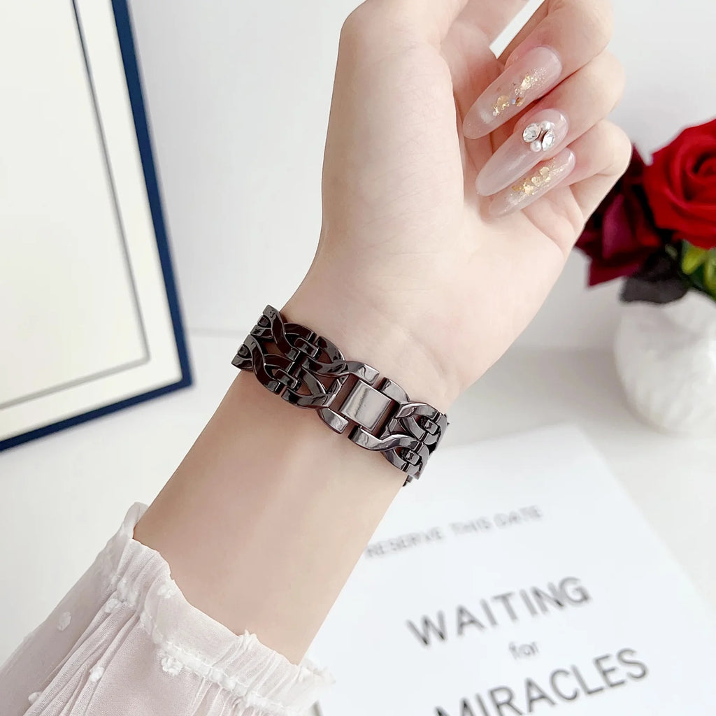 Bling Chain Bracelet Compatible for Apple Watch Band 38Mm 40Mm 41Mm, Women Dressy Glitter Diamond Rhinestone Zinc Alloy Fashionable Strap Bracelet for Iwatch Series 9 8 7 6 5 4 SE 3 2 1, Starlight