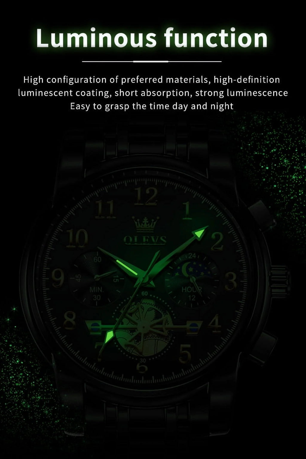 Watches for Men Classic with Date Business Dress Luxury Digital Gold/Black/Blue Waterproof Luminous Mens Wrist Watches Analog Two Tone Stainless Steel Male Reloj Para Hombre