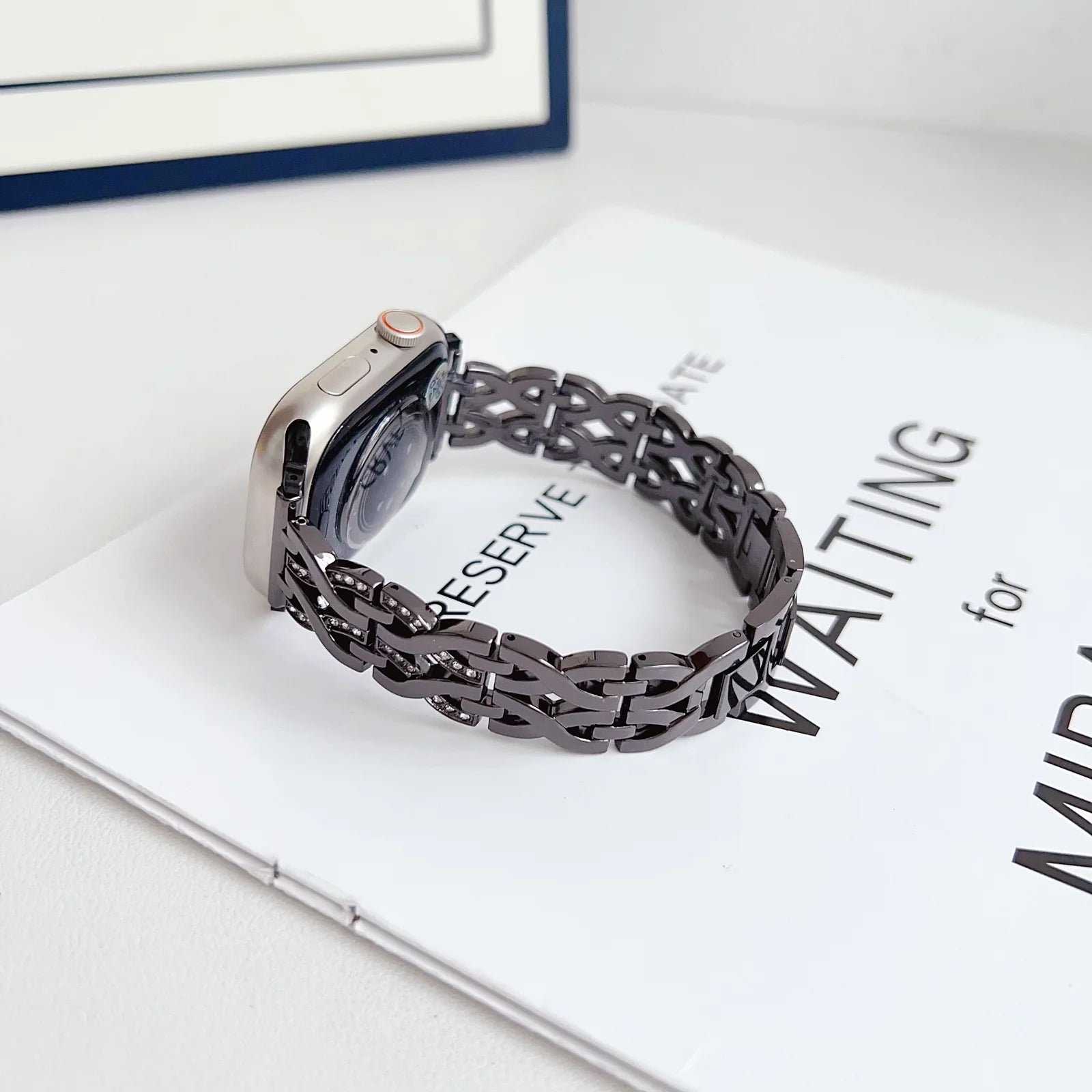 Bling Chain Bracelet Compatible for Apple Watch Band 38Mm 40Mm 41Mm, Women Dressy Glitter Diamond Rhinestone Zinc Alloy Fashionable Strap Bracelet for Iwatch Series 9 8 7 6 5 4 SE 3 2 1, Starlight