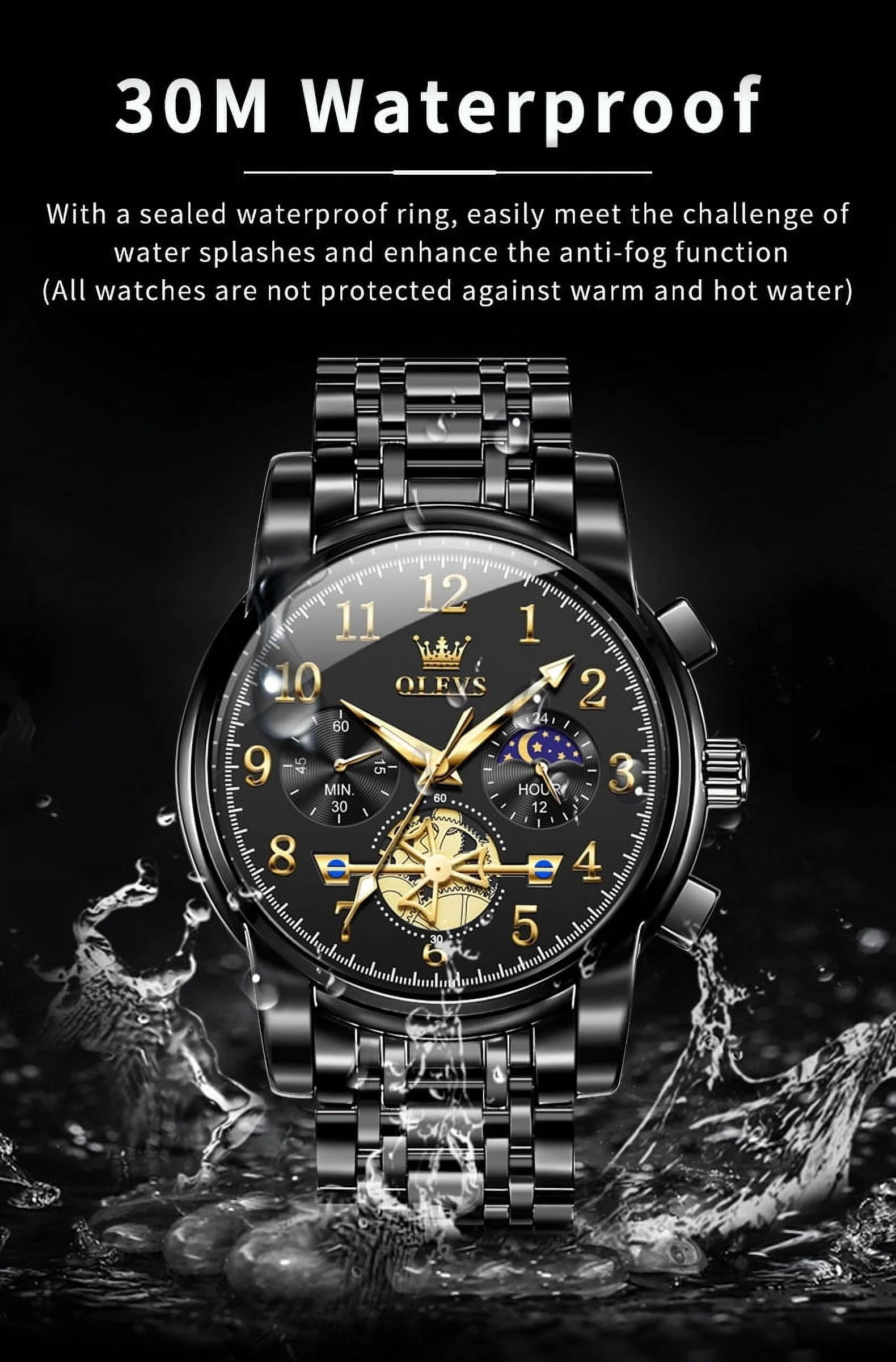 Watches for Men Classic with Date Business Dress Luxury Digital Gold/Black/Blue Waterproof Luminous Mens Wrist Watches Analog Two Tone Stainless Steel Male Reloj Para Hombre